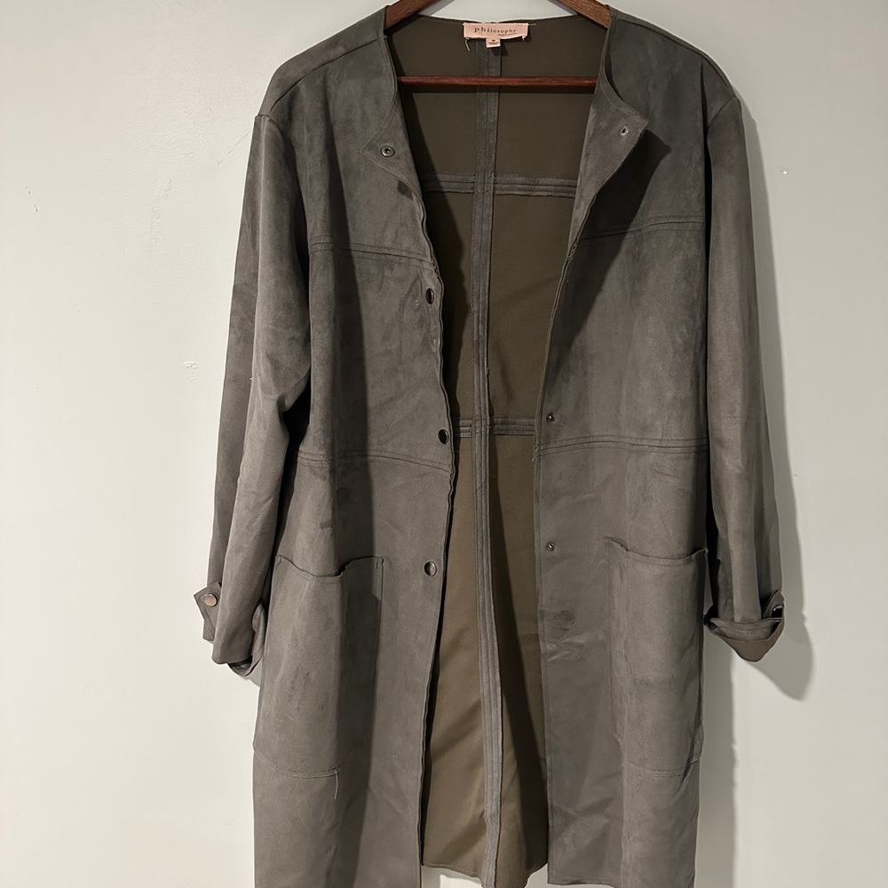 Philosophy Charcoal Gray Women's Trench Coat